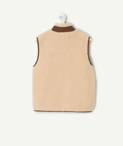 Veste sans manches garçon polaire beige