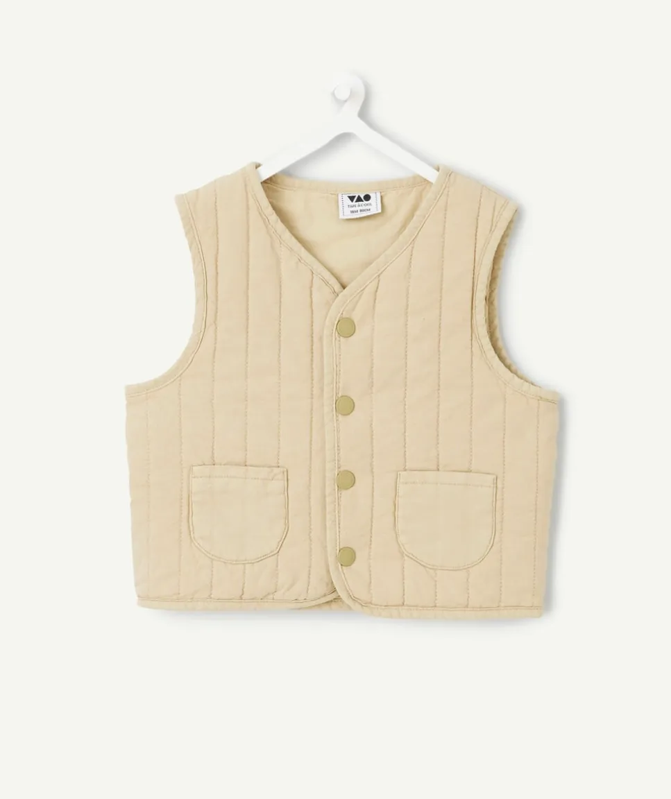 Veste sans manches matelassée beige bébé garçon