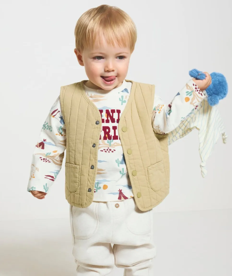 Veste sans manches matelassée beige bébé garçon