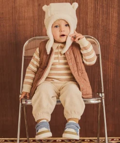 Veste sans manches réversible bébé garçon marron