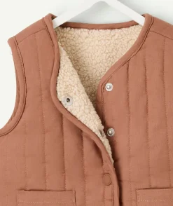 Veste sans manches réversible bébé garçon marron