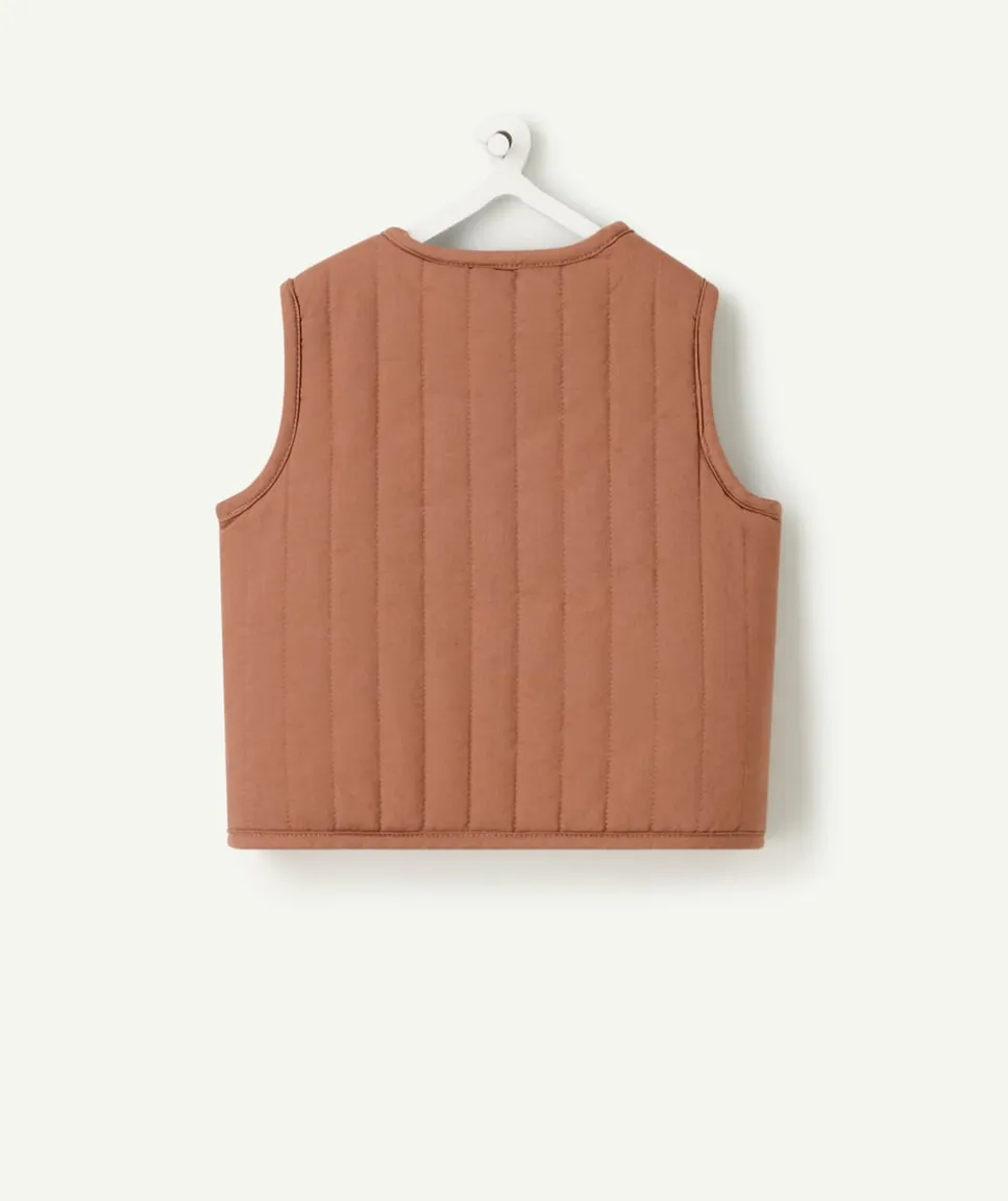 Veste sans manches réversible bébé garçon marron