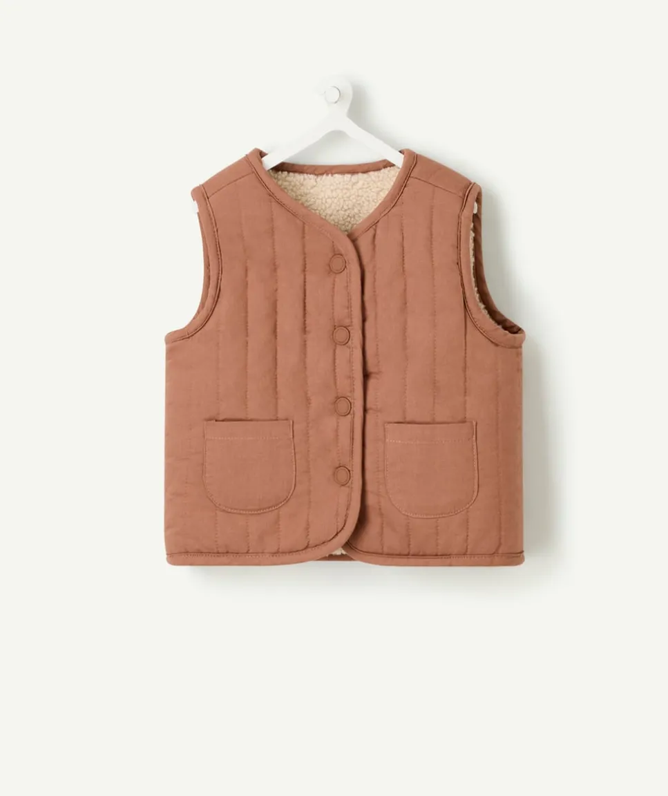 Veste sans manches réversible bébé garçon marron