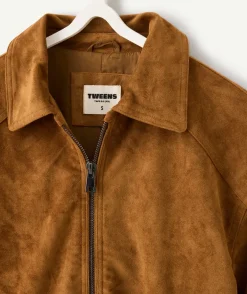 Veste suédine fille marron