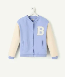 Veste teddy fille bicolore patch brodé
