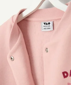 Veste teddy fille rose imprimé